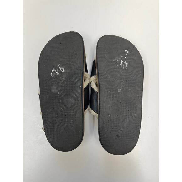 ALOHAS Marshmallow Black Leather Shearling Sling-Back Criss-Cross Sandal 39/US8 - Picture 6 of 12